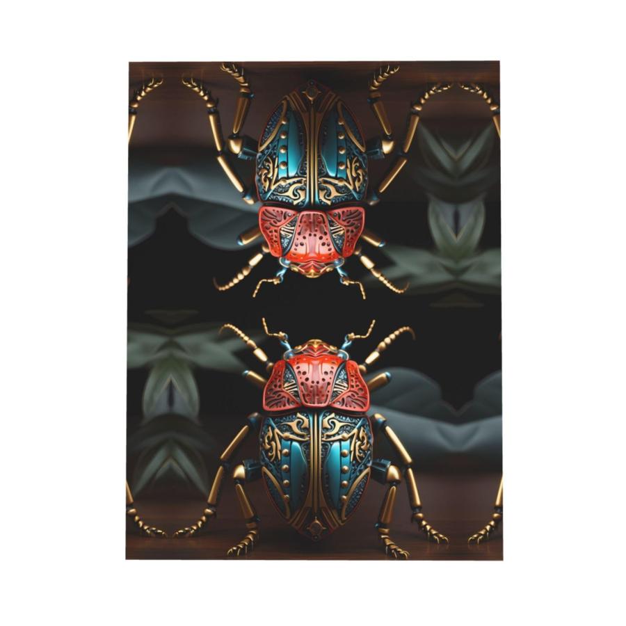 WZYWHJ Blue Holiday Greeting Card 6x4 in with Envelope for Christmas， Birthday， Valentine's Day， Party Invitation Colorful Beetle Pattern_1