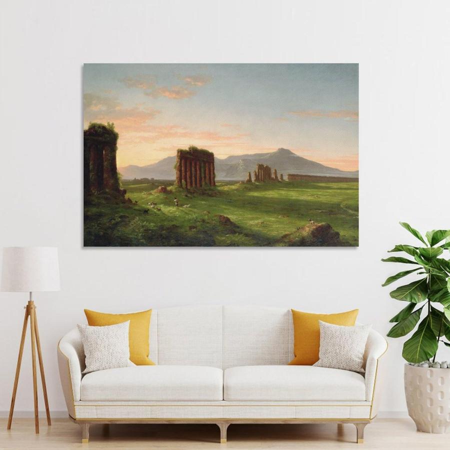 Thomas Cole,Roman Campagna, 1843,art Prints,Vintage Art,canvas Wall Art,famous Art Prints Poster Print Decorative Painting Canvas Wall Art Living Roomの画像