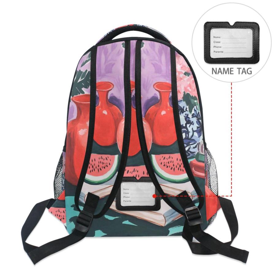 ZRYSMY テーブル スイカ 花瓶 ノートパソコン バックパック 男女兼用 旅行 デイパック 29×41cmの画像