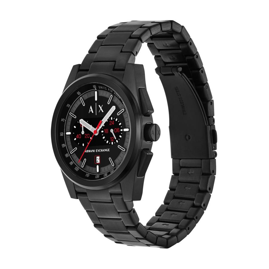 Armani Exchange AX2864 メンズ クロノグラフ 腕時計 42mm ブラックステンレスケース マットブラックダイヤルの画像