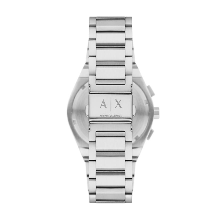 Armani Exchange A|X Sync クロノグラフ メンズ腕時計 44mm シルバーステンレスケース マットブラックダイヤルの画像