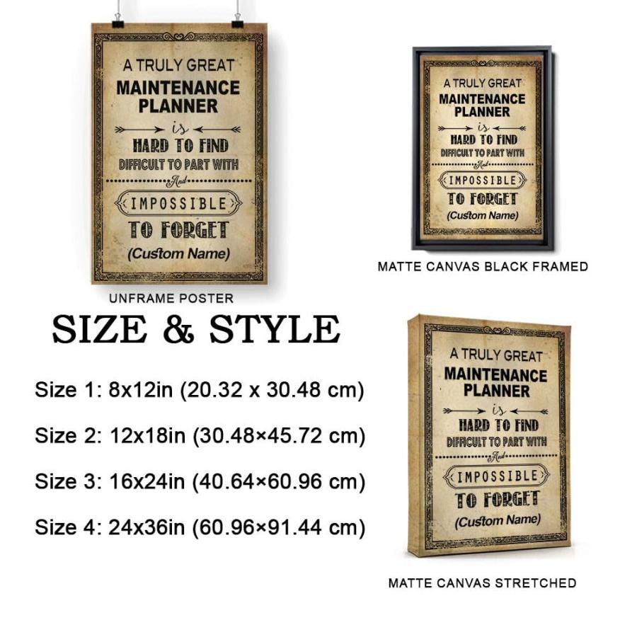 Custom Name Maintenance Planner Gifts for Women Men, A Truly Great Maintenance Planner Poster Canvas Wall Art for Home Office Decor Motivational Posteの画像