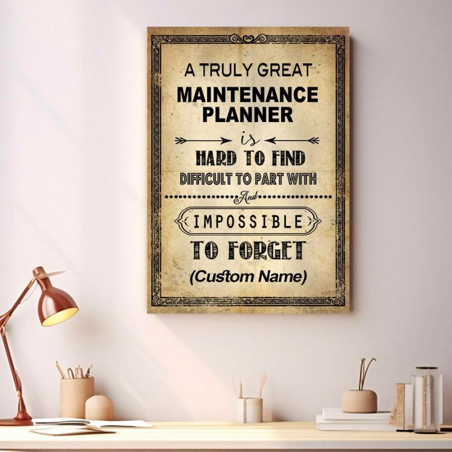 Custom Name Maintenance Planner Gifts for Women Men, A Truly Great Maintenance Planner Poster Canvas Wall Art for Home Office Decor Motivational Posteの画像