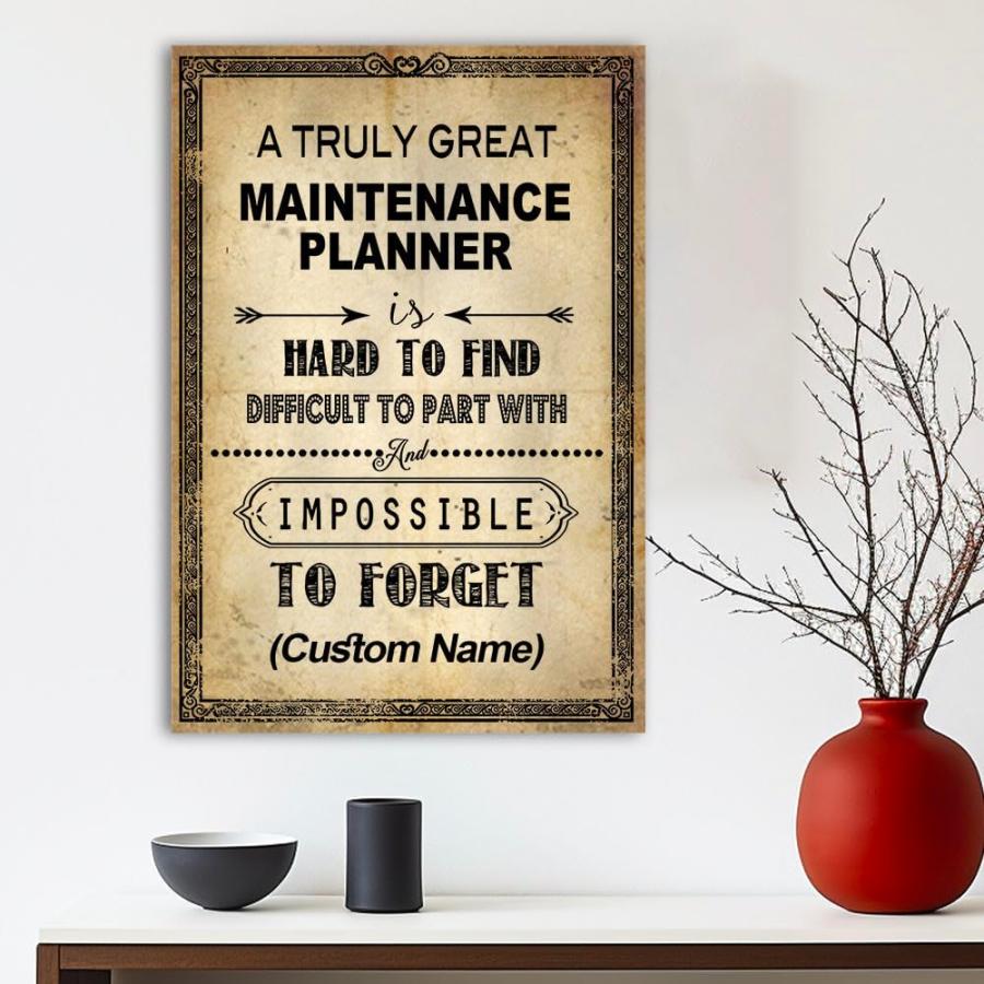 Custom Name Maintenance Planner Gifts for Women Men, A Truly Great Maintenance Planner Poster Canvas Wall Art for Home Office Decor Motivational Posteの画像