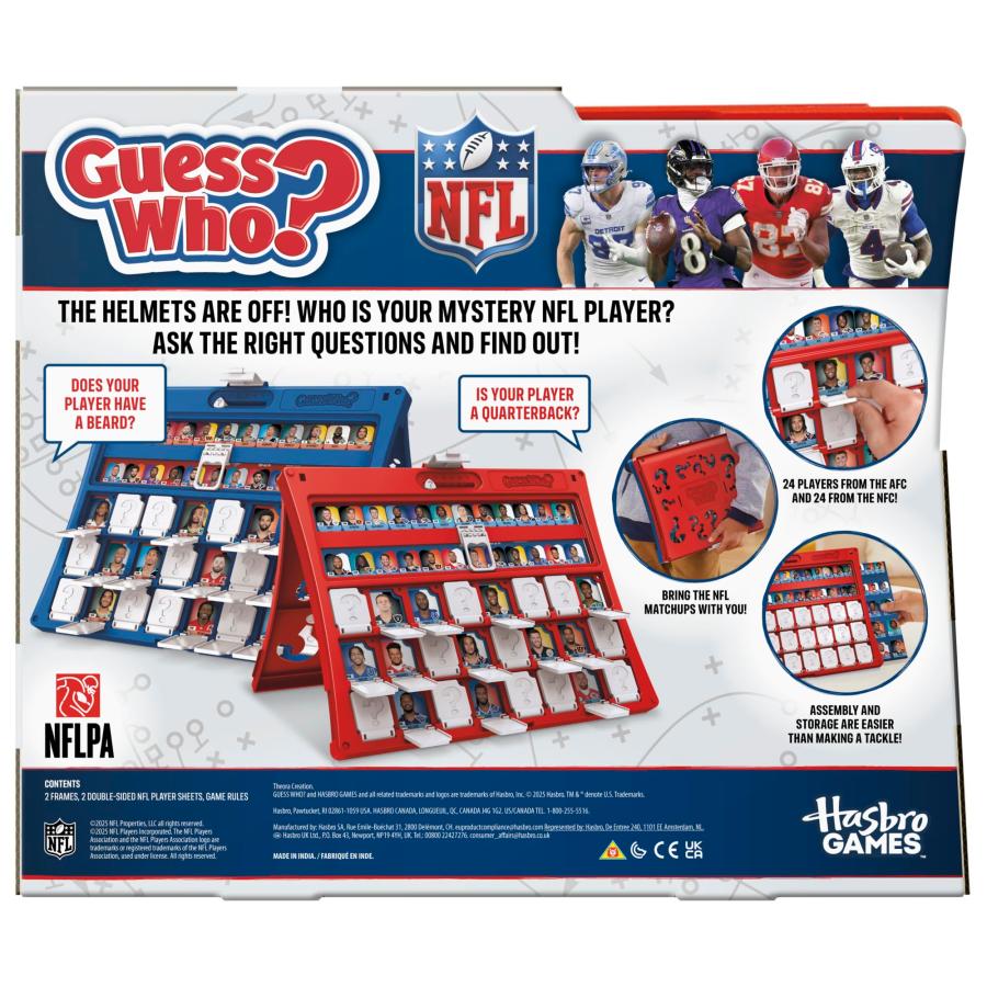 Guess Who? NFL Edition Board Game | Officially Licensed NFL Game for Kids and Families | Ages 6+ | 2 Players | 15 Mins. | Football Games_1