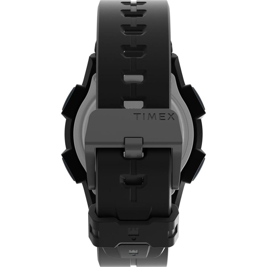 Timex メンズ Ironman Shock Endure 42mm 腕時計 ブラックストラップ デジタルダイヤル 耐衝撃樹脂ケース 3ラップメモリクロノグラフ INDIGLO バックライトの画像