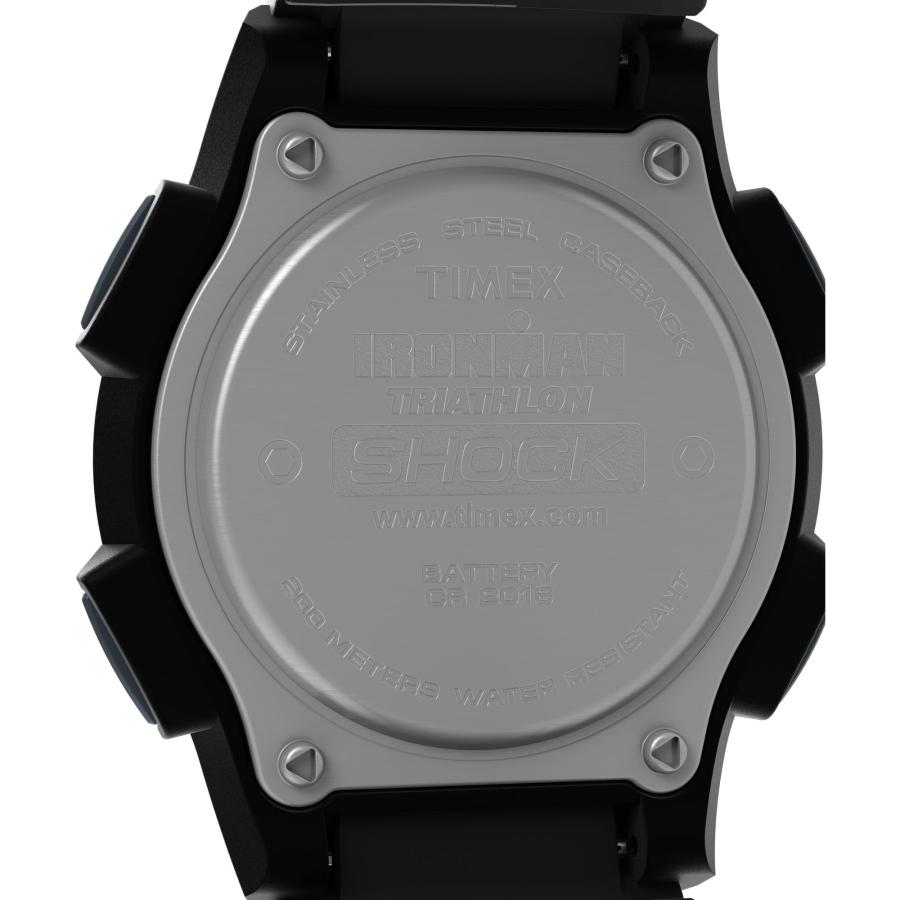 Timex メンズ Ironman Shock Endure 42mm 腕時計 ブラックストラップ デジタルダイヤル 耐衝撃樹脂ケース 3ラップメモリクロノグラフ INDIGLO バックライトの画像