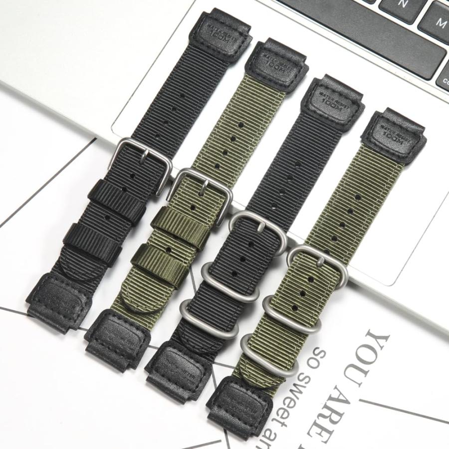 MCXGL 18mm ナイロン腕時計ストラップ Casio A158WA F108WH A168WA AE1200WH W800H MRW200H対応 耐摩耗 通気性 軽量 交換バンドの画像
