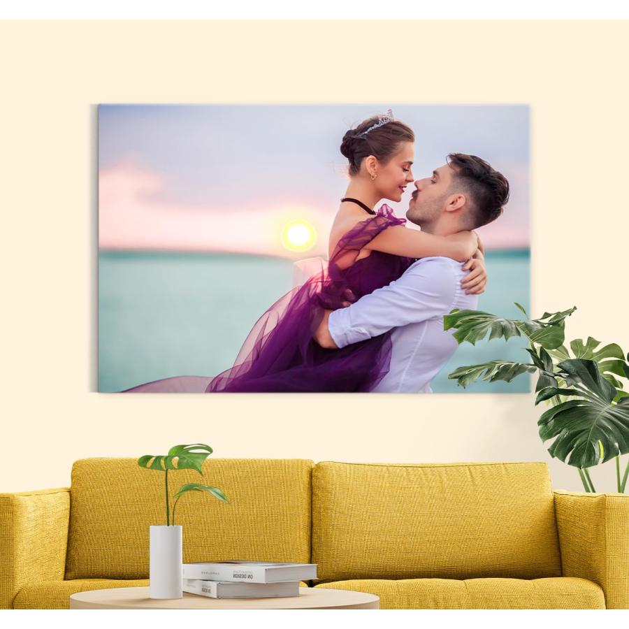 TreeDeal キャンバス上の写真でパーソナライズされたウォールアートを作成 - 家族のためのカスタムキャンバスプリント - パーソナライズされたキャンバスの写真の画像