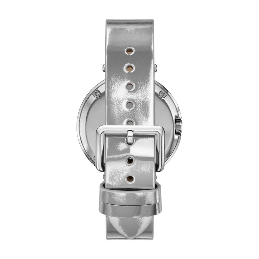 Tory Burch Women's Pierced Silver Leather Band Watch (Model: TBW7071)の画像
