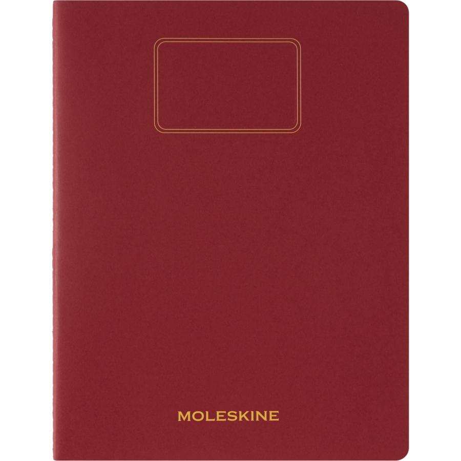 Moleskine(モレスキン) 学生カイエジャーナル (2枚セット) ソフトカバー 罫線入り XXL (8.5インチ x 11インチ)、クランベリーレッド、120ページ