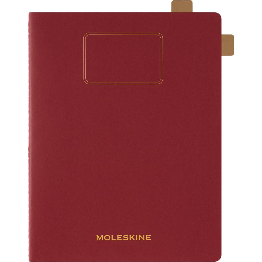 Moleskine(モレスキン) 学生カイエジャーナル (2枚セット) ソフトカバー 罫線入り XXL (8.5インチ x 11インチ)、クランベリーレッド、120ページ