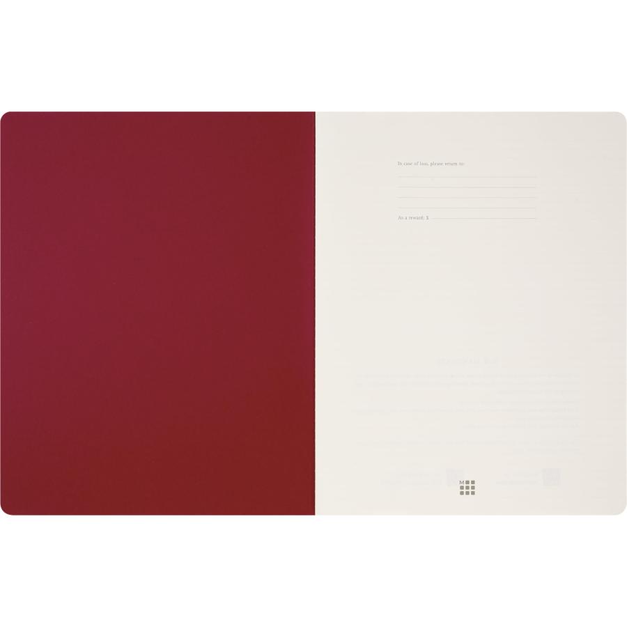 Moleskine(モレスキン) 学生カイエジャーナル (2枚セット) ソフトカバー 罫線入り XXL (8.5インチ x 11インチ)、クランベリーレッド、120ページ