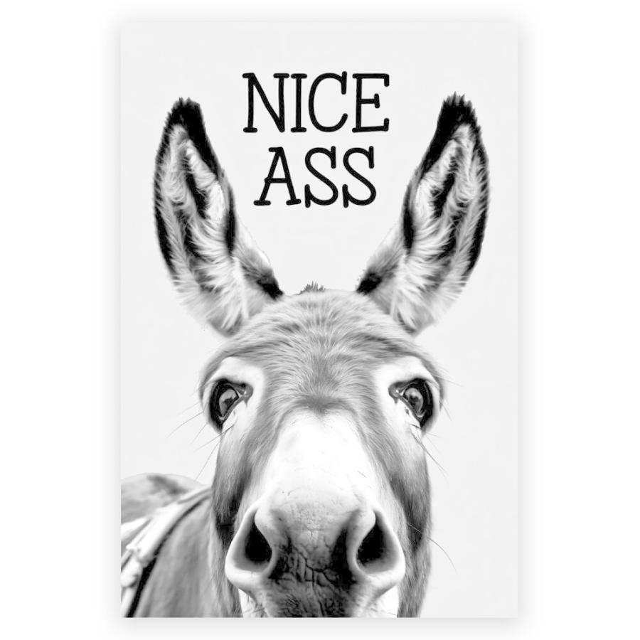 面白いロバのウォールアート Nice Ass,バスルームのロバ ポスター 中世