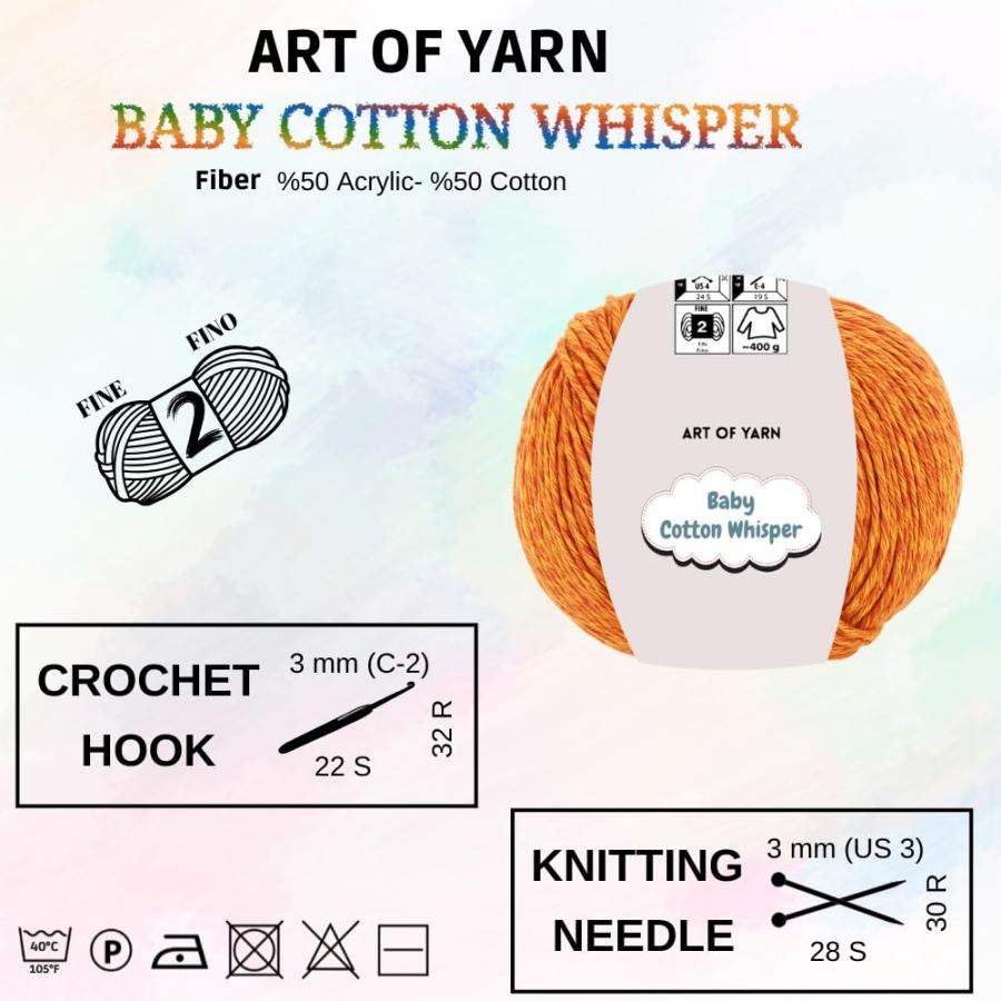 Art of Yarn ベビーコットン ウィスパー 毛糸 コットン50%アクリル50% マルチカラー 50g 165m 細糸 かぎ針編み・あみぐるみ用_1