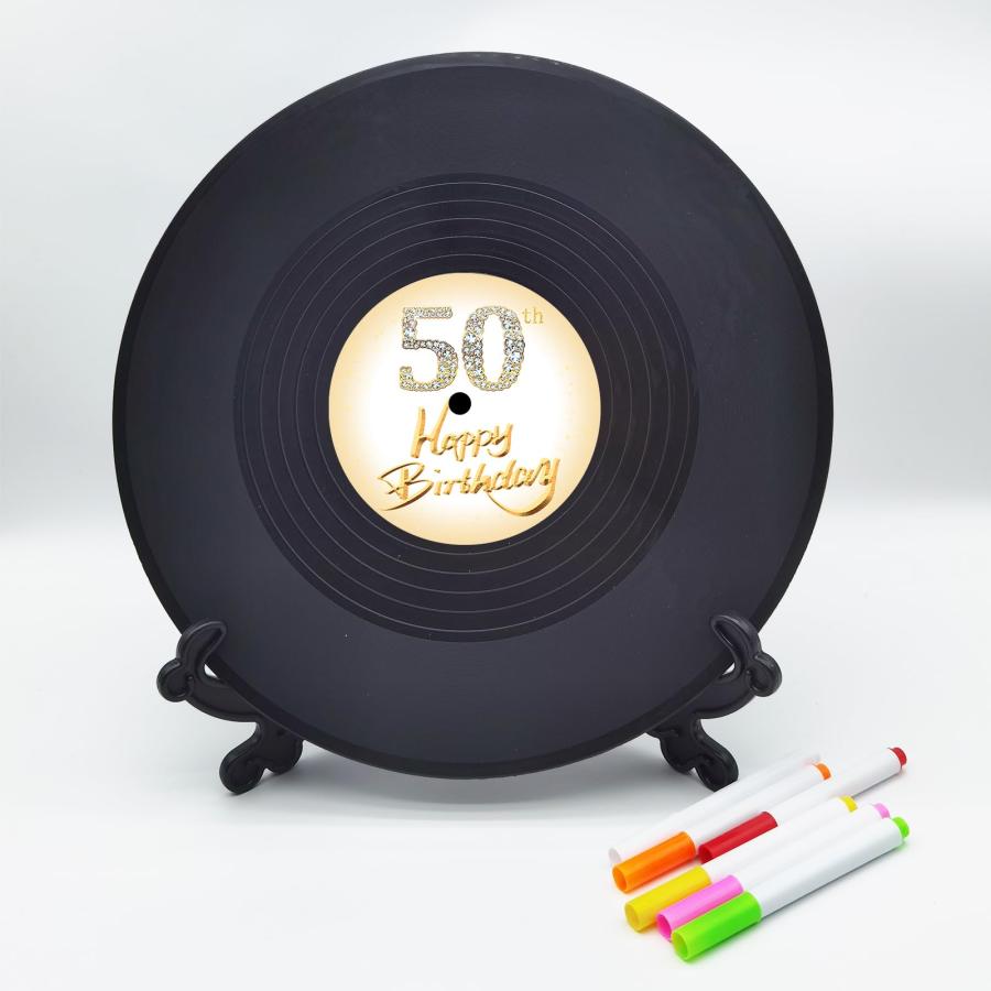 ビニールレコード型サインポスター 50歳誕生日デコレーション 11.6