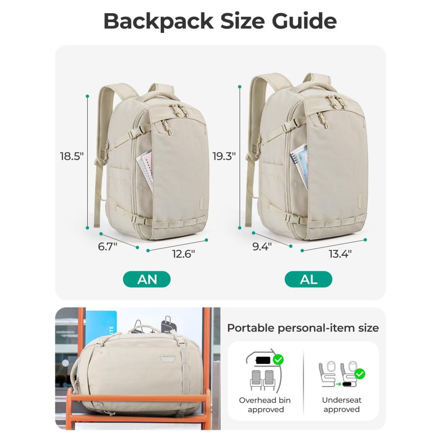 BAGSMART 15.6インチ 機内持ち込み対応 トラベルバックパック TSA承認