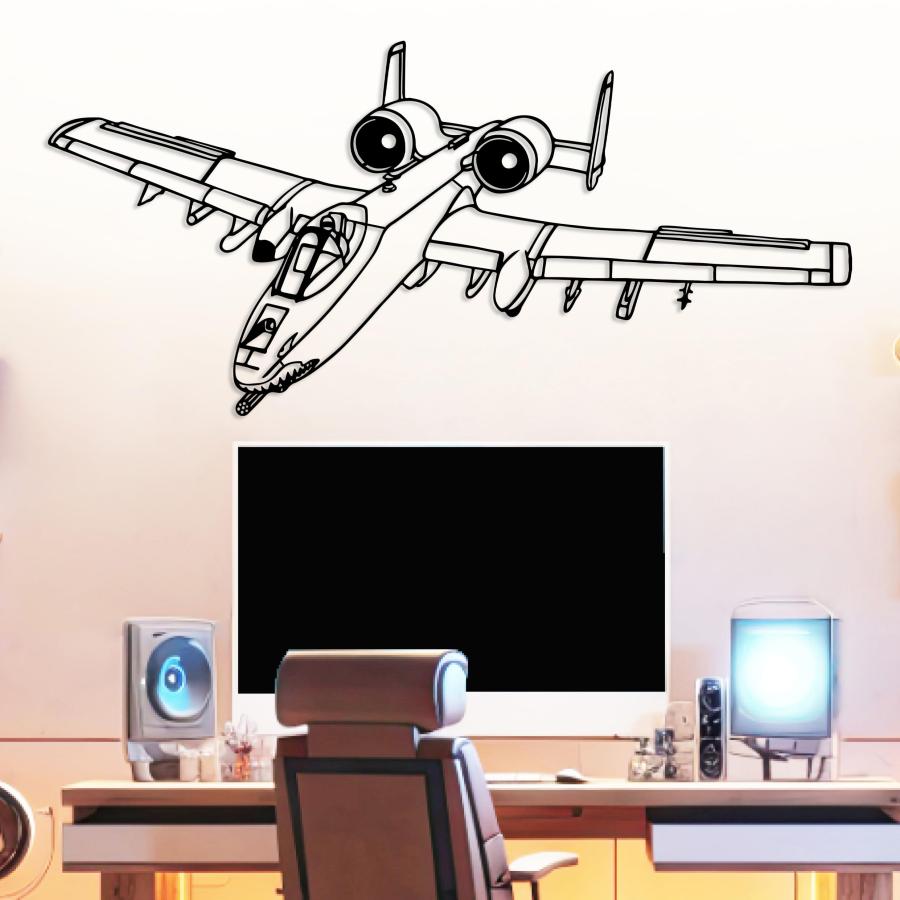 DecoSoul カスタム A-10 サンダーボルト メタルウォールアート 戦闘機 壁飾り 屋内外兼用の画像
