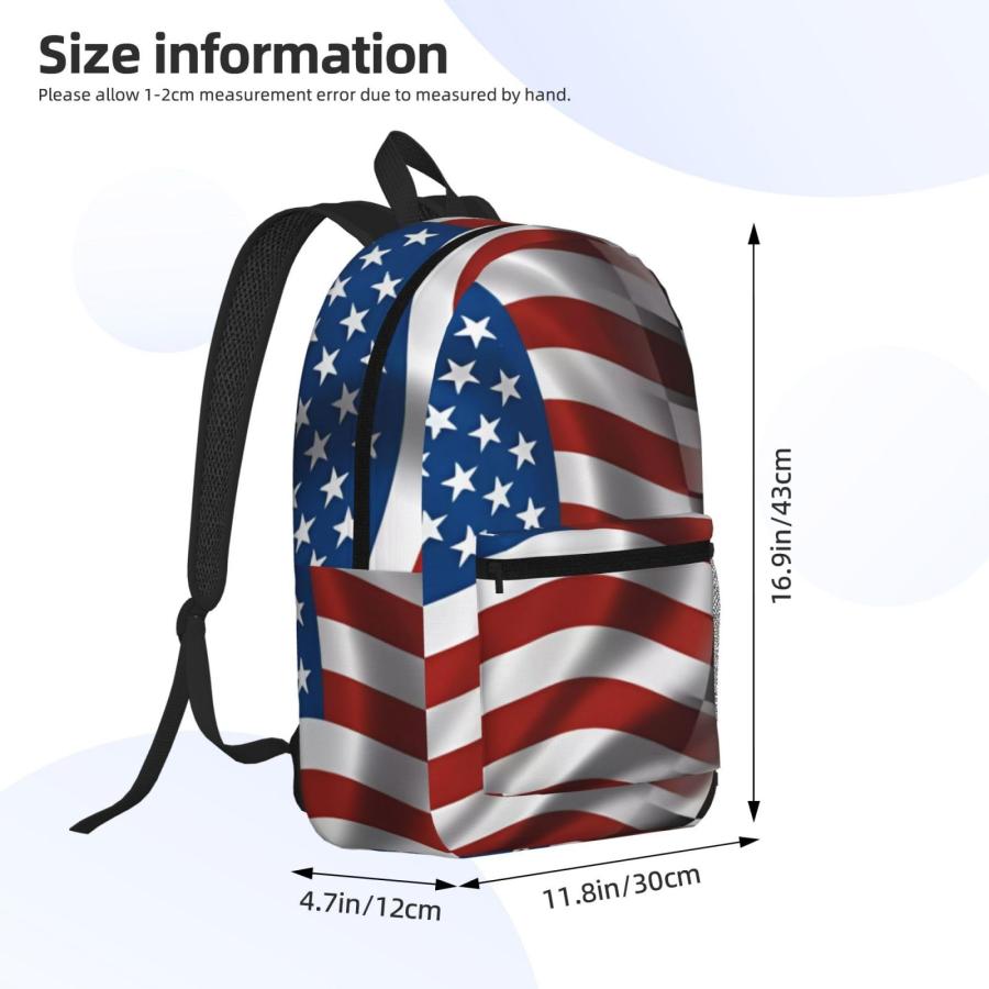 ayvcxui American Racing Checkered Flag 17 Inch Backpacks Multipurpose Laptop Backpack Double Shoulder Bag for Men Women Giftsの画像