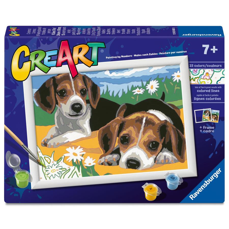 Ravensburger CreArt ビーグル子犬 ペイントバイナンバーキット 子供用 - 12023083 - 絵画アート＆クラフト 対象年齢7歳以上