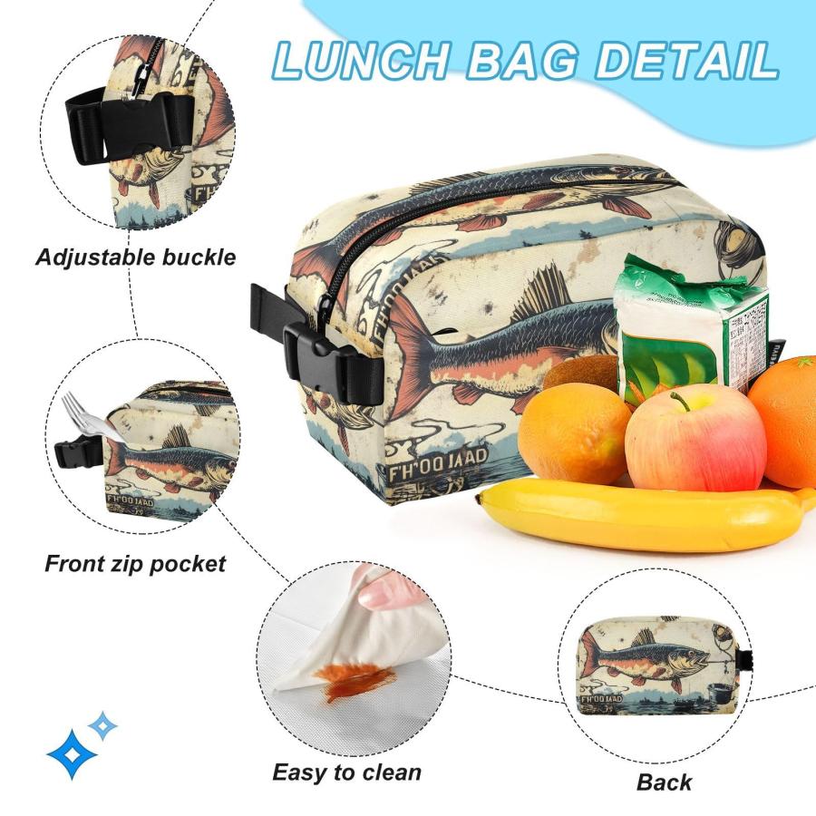 YMXFXP Trout Fishing Vintage Backpack for School Boys Girls and Teens， Backpack for Men and Women， Lightweight Bookbag with Lunch Box Travel Laptop Da_6
