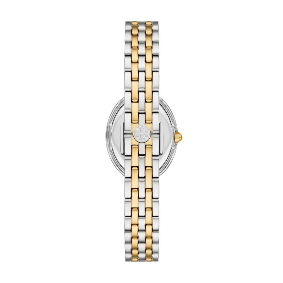 Tory Burch レディースオーバルステンレススチールブレスレットウォッチ, ツートーン/モップ。, 28MM, 楕円形。の画像