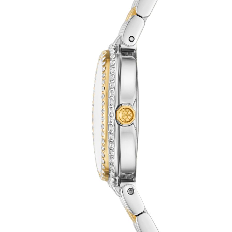 Tory Burch レディースオーバルステンレススチールブレスレットウォッチ, ツートーン/モップ。, 28MM, 楕円形。の画像