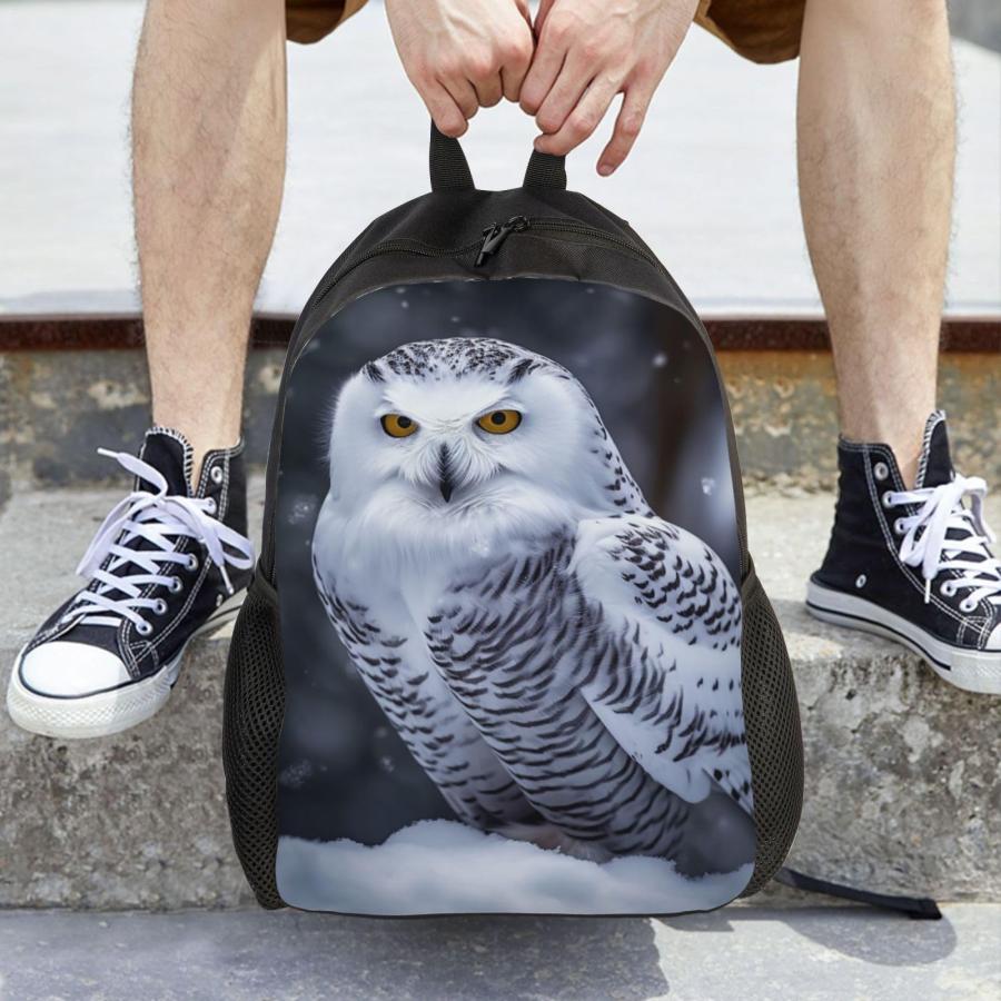 LPSRTWE ホッキョクフクロウ柄ノートPCバックパック 軽量 旅行・仕事・看護師・通学用の画像