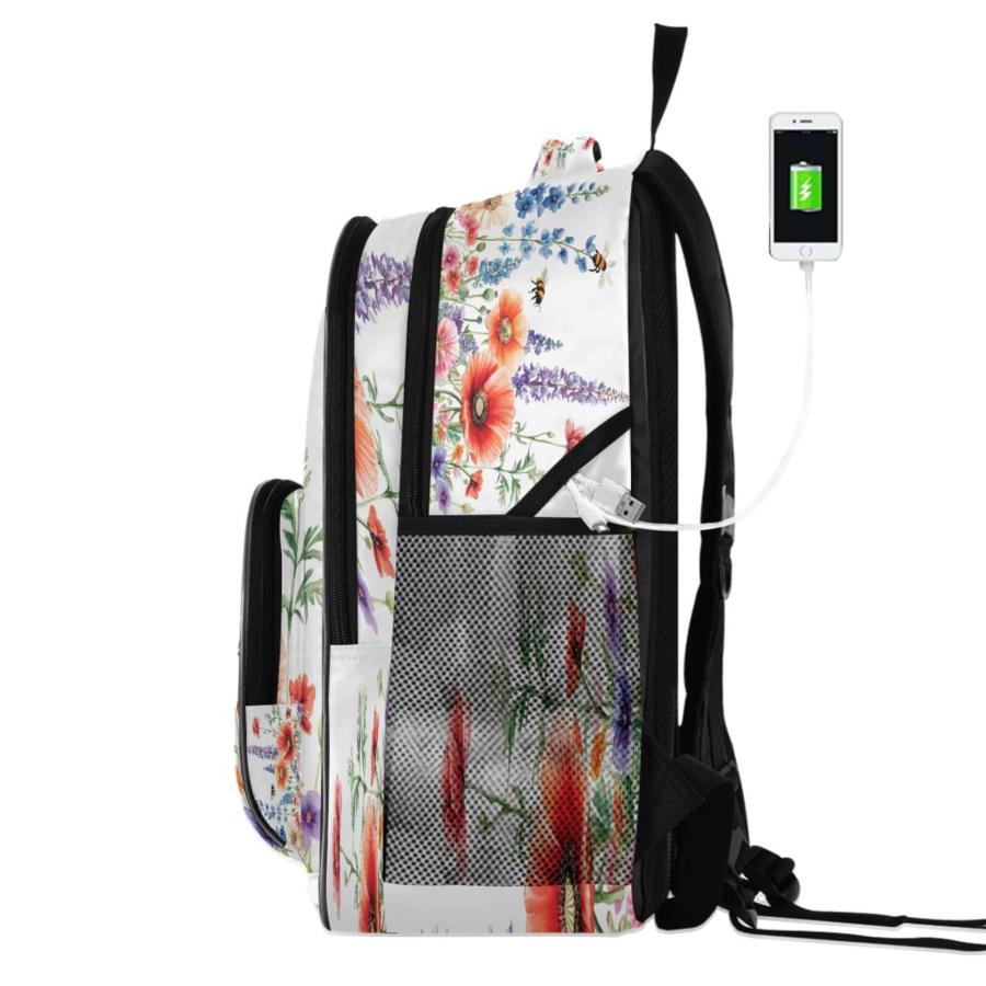 KEEPREAL ワイルドフラワー 耐水ノートPCバックパック 15.6インチ対応 軽量 通勤・アウトドア用 45×32×17cmの画像