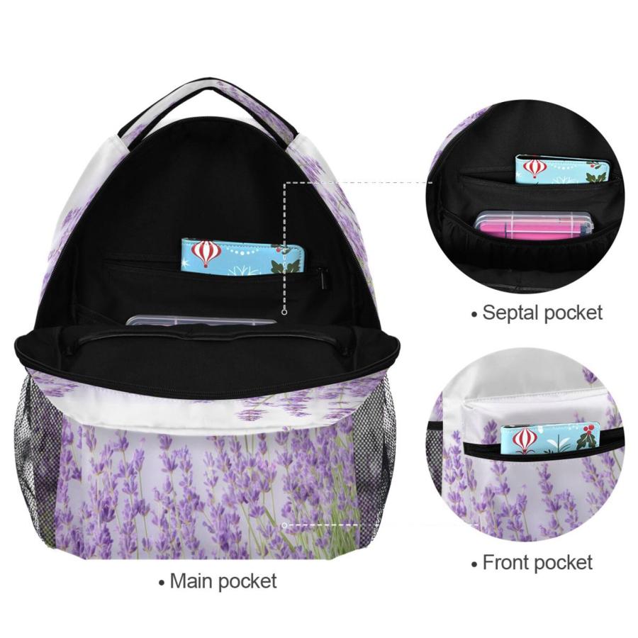ATTX Lavender Flowers Backpack - Waterproof Lightweight Daypack， Durable Travel Backpack for Casual Use#10