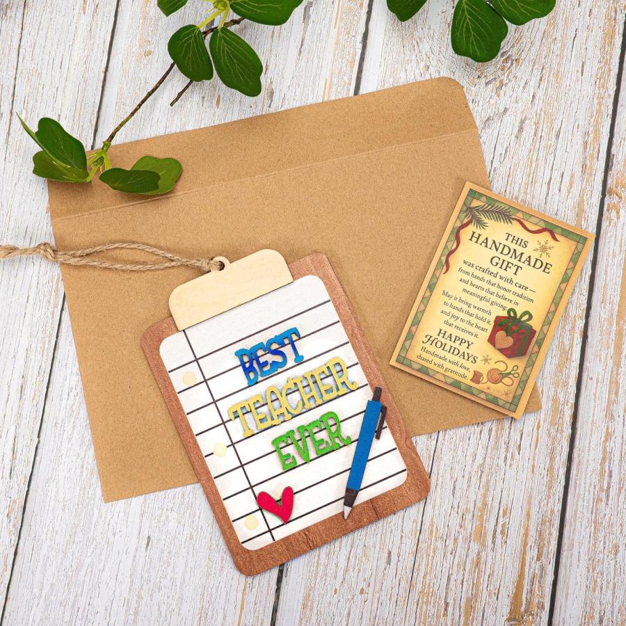 Teacher Ornament 2025， Best Teacher Gifts， Christmas Ornaments 2025 - Teacher Appreciation Gifts for Educators， Wooden Clipboard Keepsake， Holiday Tha_2