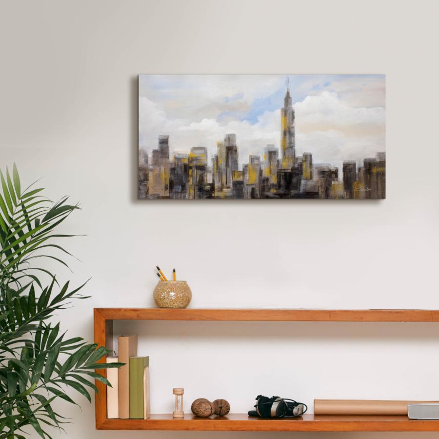 Epic Graffiti 'Manhattan Clouds' by Silvia Vassileva Canvas Wall Art， 24" x 12"_4