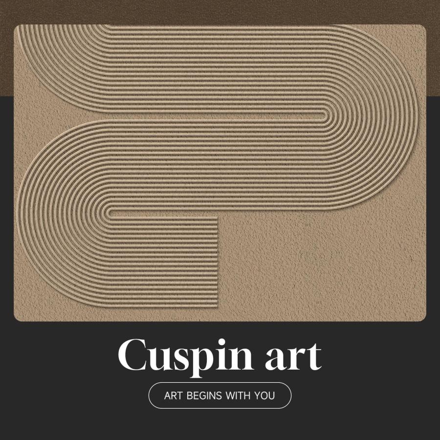 Cuspin ボーホーニュートラル抽象ウォールアート フレーム付き 3枚セット 16×24インチ ブラック/ホワイト/ブラウン幾何学模様 5層防水構造 リビング・寝室向け_6