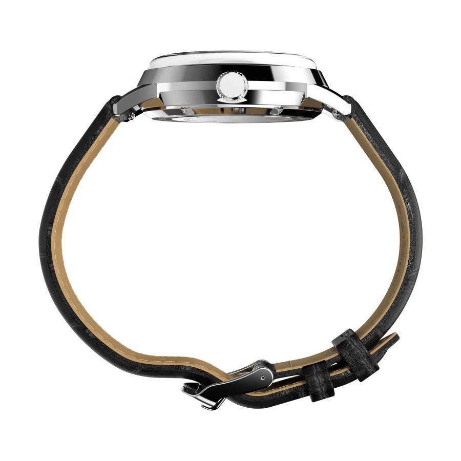 Timex マーリン 38mm メンズ腕時計 ブラックストラップ グリーンダイヤル ステンレススチールケース クラシックデザインの画像