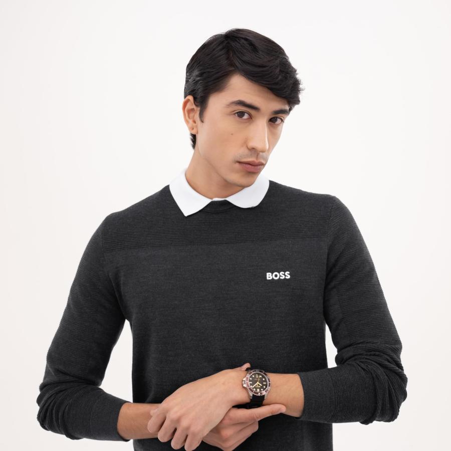 BOSS Men's Troper Sport Watch, Black Silicone Strap 5B Modern, Stylish Timepiece - Gift for Him 42mmの画像