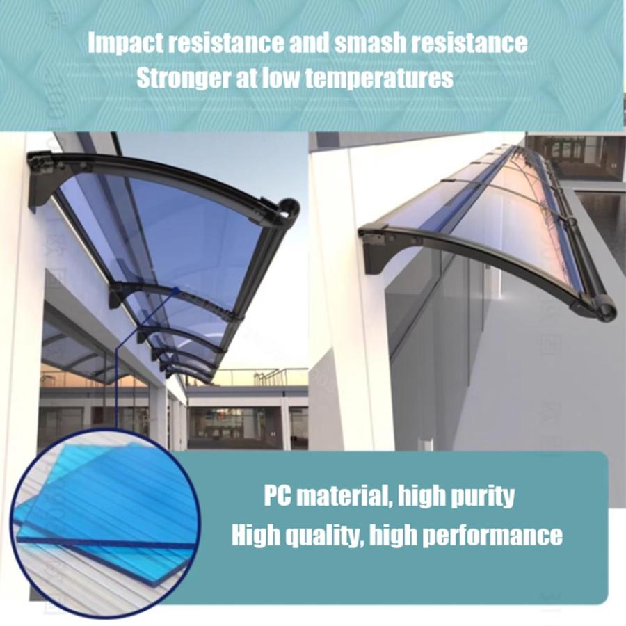 ASDQWER Curved Roofing Canopies，Polycarbonate Cover ，Awning for Door Entrance,Door Awnings Exterior，Outdoor Front Door Patio UV/Rain/Snow Protectio_2