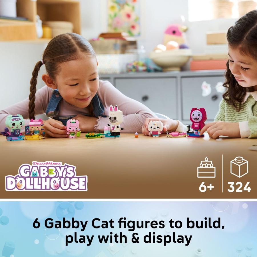 LEGO Gabby's Dollhouse Gabby's Brick-Built Cat Friends Building Toy for Girls ＆ Boys - Pretend Play Set W/6 Animal Toy Figures for Kids， Ages 6+ - Gi