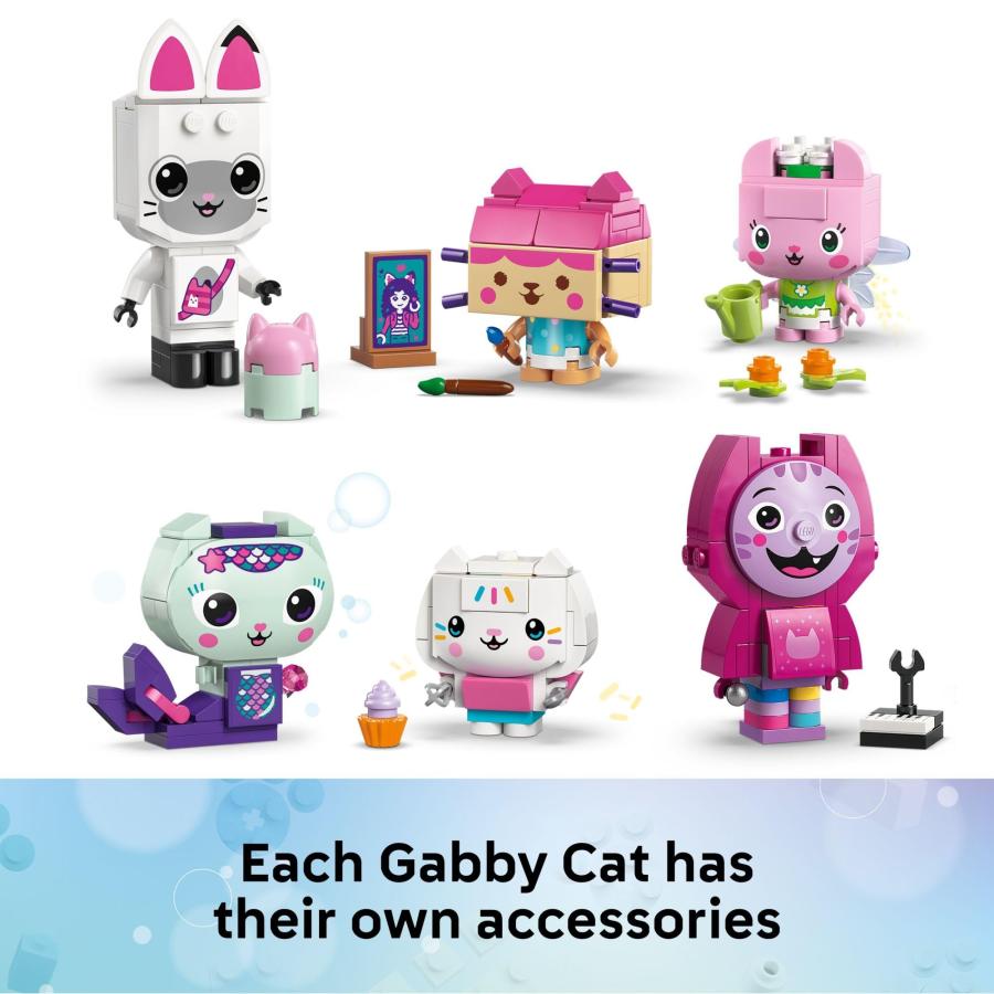 LEGO Gabby's Dollhouse Gabby's Brick-Built Cat Friends Building Toy for Girls ＆ Boys - Pretend Play Set W/6 Animal Toy Figures for Kids， Ages 6+ - Gi