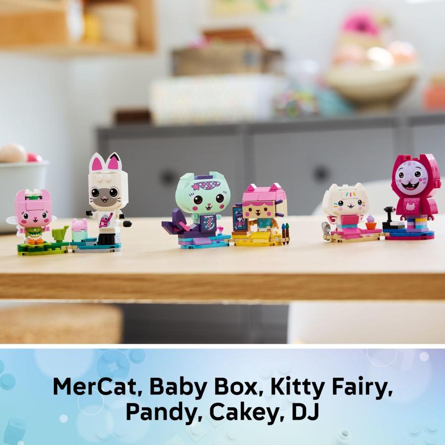LEGO Gabby's Dollhouse Gabby's Brick-Built Cat Friends Building Toy for Girls ＆ Boys - Pretend Play Set W/6 Animal Toy Figures for Kids， Ages 6+ - Gi