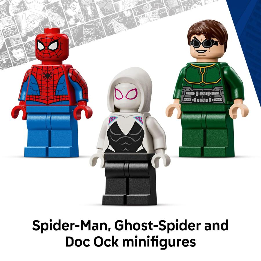 LEGO Marvel Mech Battle: Spider-Man vs. Doc Ock Building Toys for Kids - Super Hero ＆ Villain Poseable Mech Toys W/3 Marvel Minifigures for Kids ＆ F_4