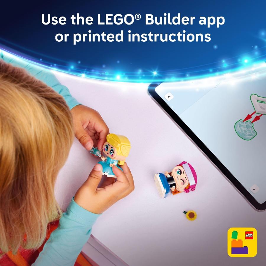 LEGO Disney Frozen Mini Anna ＆ Elsa Toys - Building Set for Girls ＆ Boys, Ages 5+ - Frozen Toys for Pretend Play or Bedroom Decor - Gifts for Birthdの画像