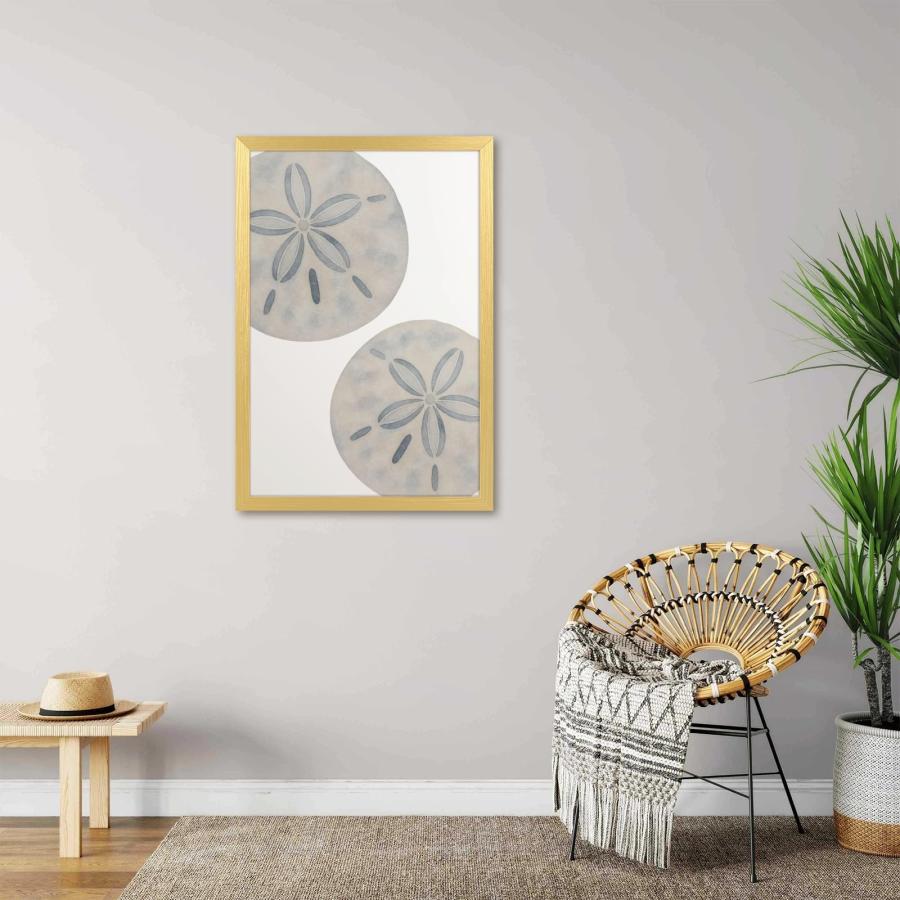 Framed Canvas Wall Art Abstract Vintage Sand Dollar Minimalist Watercolor Marine Life Prints Poster Modern Artwork Bedroom Decor Room Aesthetic Wall Dの画像