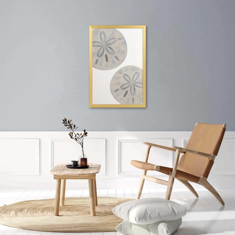 Framed Canvas Wall Art Abstract Vintage Sand Dollar Minimalist Watercolor Marine Life Prints Poster Modern Artwork Bedroom Decor Room Aesthetic Wall Dの画像