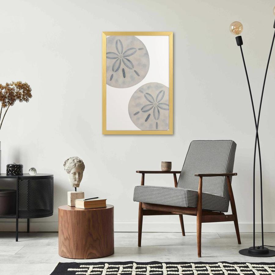 Framed Canvas Wall Art Abstract Vintage Sand Dollar Minimalist Watercolor Marine Life Prints Poster Modern Artwork Bedroom Decor Room Aesthetic Wall Dの画像