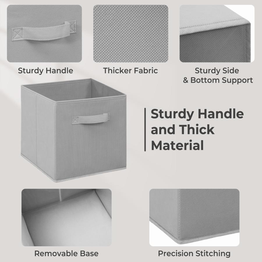 STORAGEIDEAS 11" Fabric Storage Bins， Collapsible Storage Cubes Organizer with Handles， Heavy Duty Cube Organizer for Home， Office， Shelves， Closets，_1