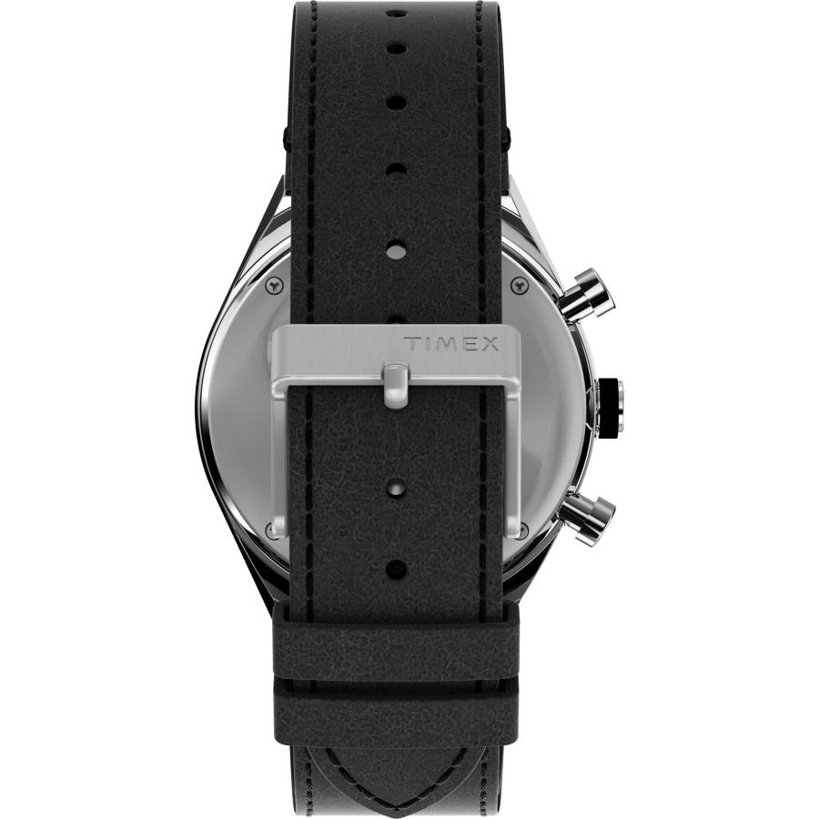 Timex Q 40mm メンズ腕時計 ブラックストラップ ブラックダイヤル ステンレススチールケース オールブラックの画像