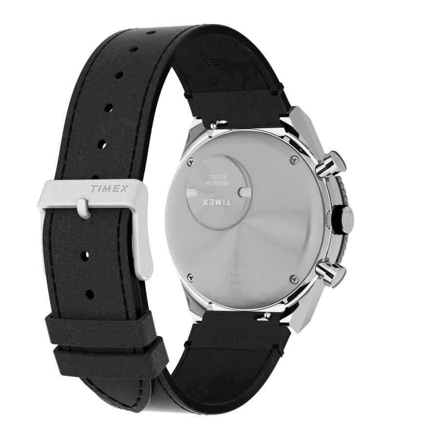 Timex Q 40mm メンズ腕時計 ブラックストラップ ブラックダイヤル ステンレススチールケース オールブラックの画像