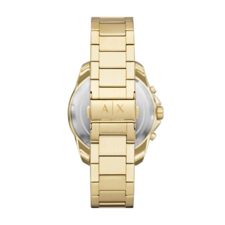 Armani Exchange A|X クロノグラフ ゴールドトーン ステンレススチール メンズ腕時計 44mm グリーンテクスチャーダイヤル AX1970の画像