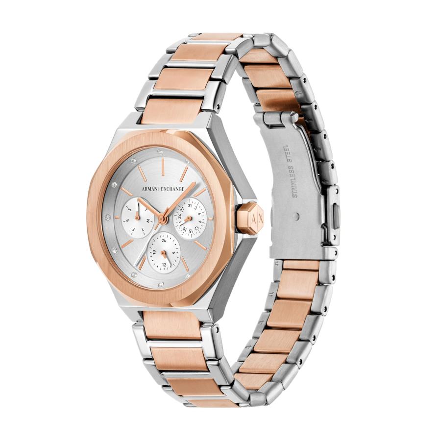 Armani Exchange A|X レディース多機能ツートンステンレススチール腕時計(モデル:AX4623)の画像