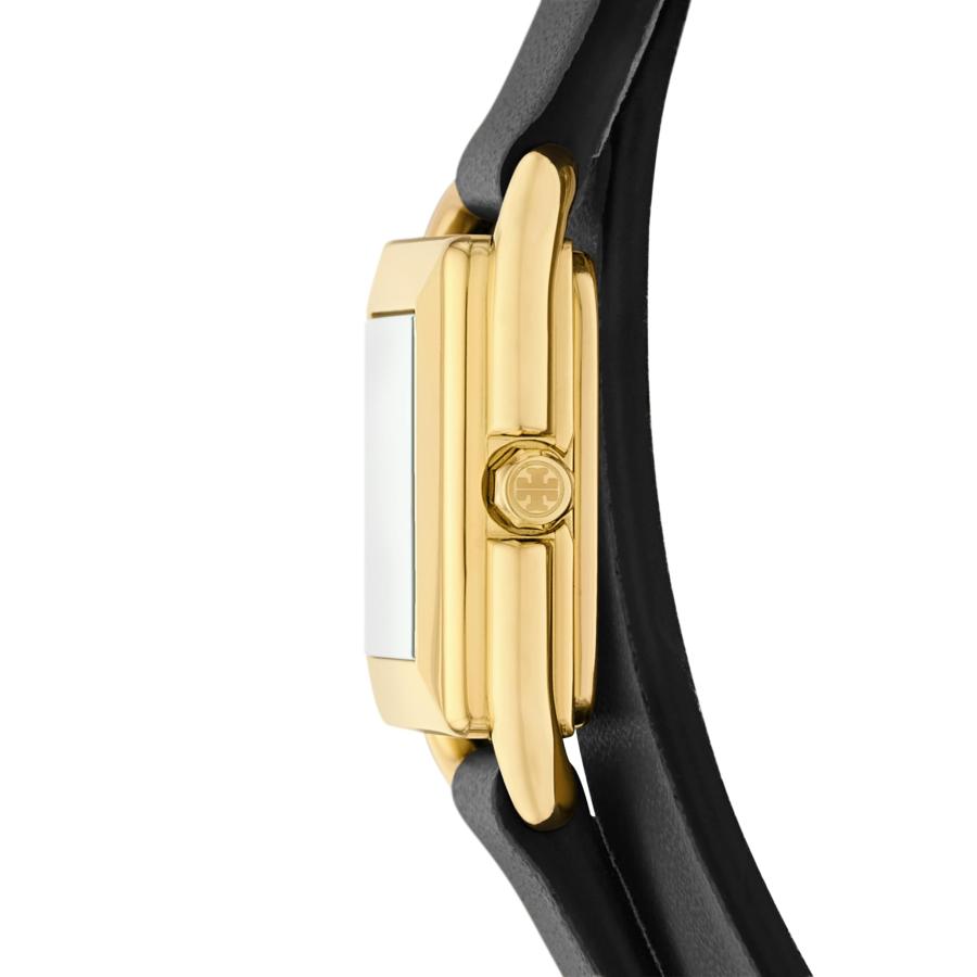 Tory Burch レディーススモールキラダブルラップステンレススチールとレザーウォッチ(モデル:TBW6026)の画像